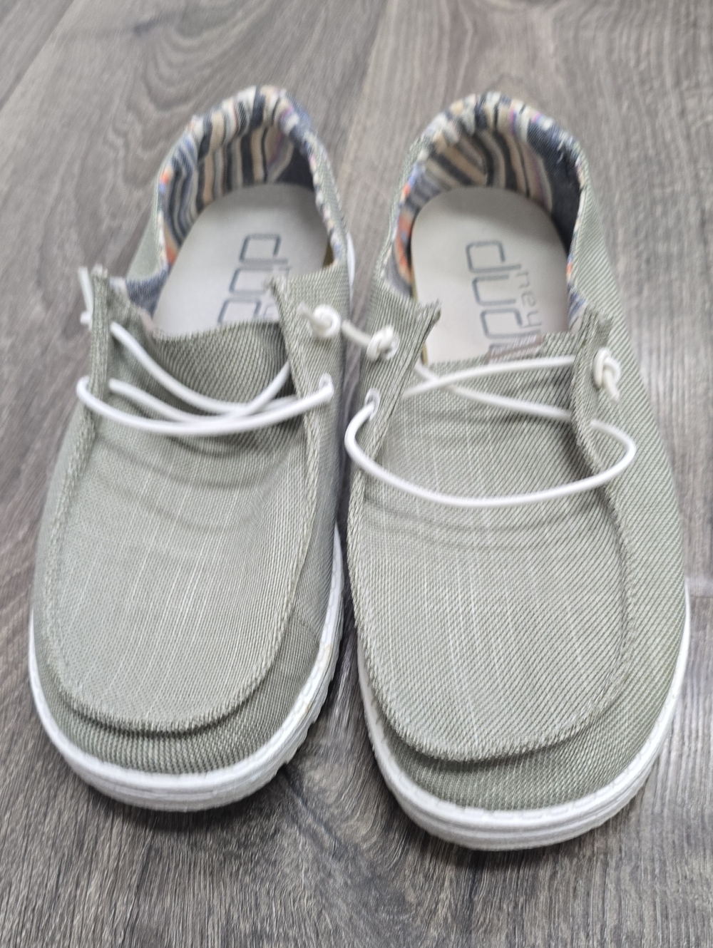 Hey Dude Canvas Slip-On Moccasins with White Laces